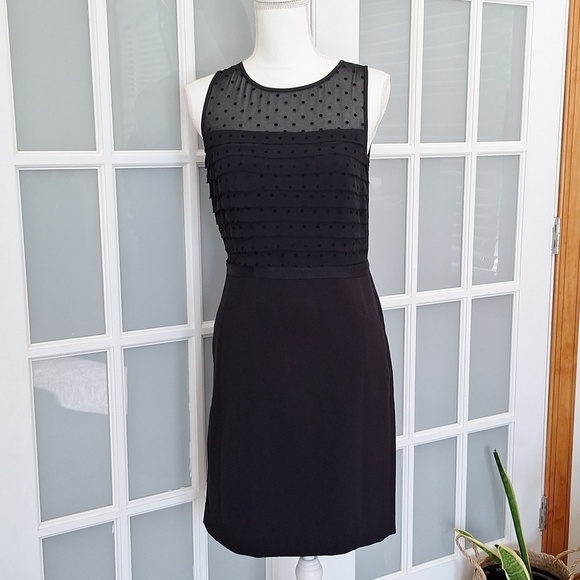 LOFT Dresses & Skirts - LOFT Black Polka Dot Layered Sheath Dress